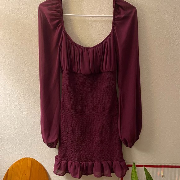 Purple off the shoulder mini dress - Picture 3 of 3